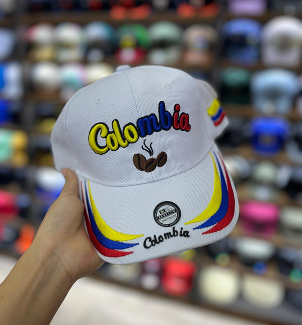 GORRA- COLOMBIA BLANCA CAFÉ