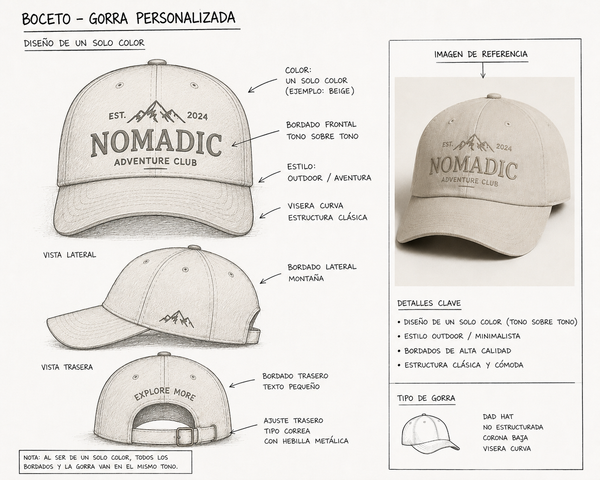 GORRA BASIC PERSONALIZADA KAQUI DRILL